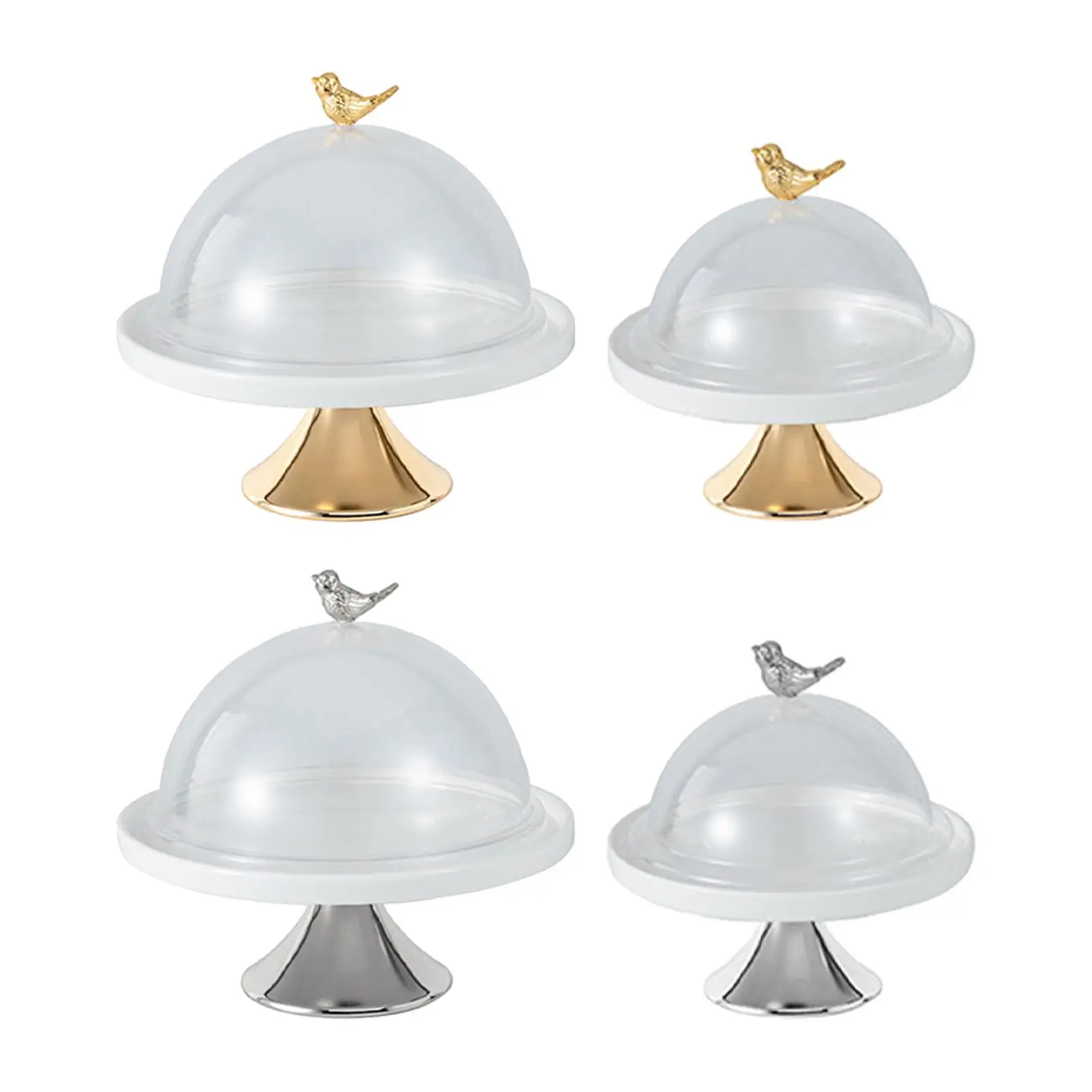 

Round Dessert Cupcake Display Tray, Footed Cake Plate with Dome for Party