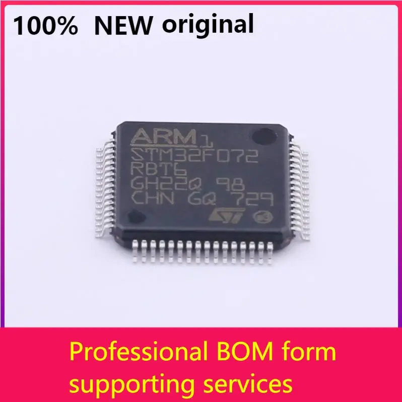 MCU 32-Bit GP STM32F 32MHz ARM Cortex M0+ RISC 128KB Flash 64-Pin LQFP Tray - Trays  STM32F072RBT6100% original