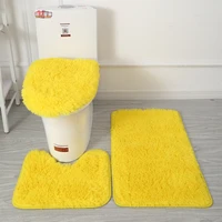 3pcs plush bathroom bath mat anti slip toilet rugs toilet lid cover soft fluff shower carpet floor mats for bathroom toilet mat