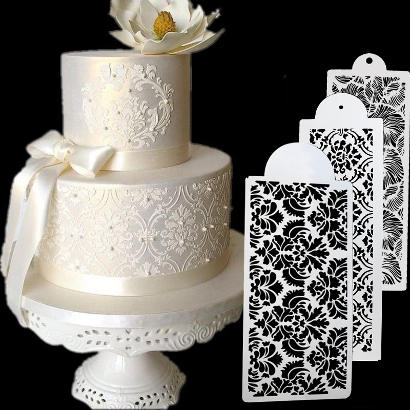 Полый трафарет с цветочным рисунком форма для торта свадебный торт дамасская