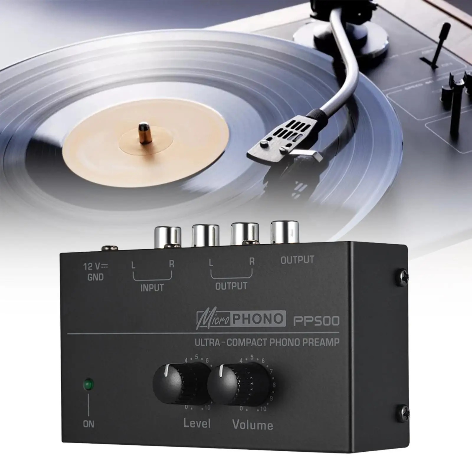 

PP500 Phono Turntable Preamp Mini RCA Input RCA/TRS Output Electronic Independent Knob Control Amplifier
