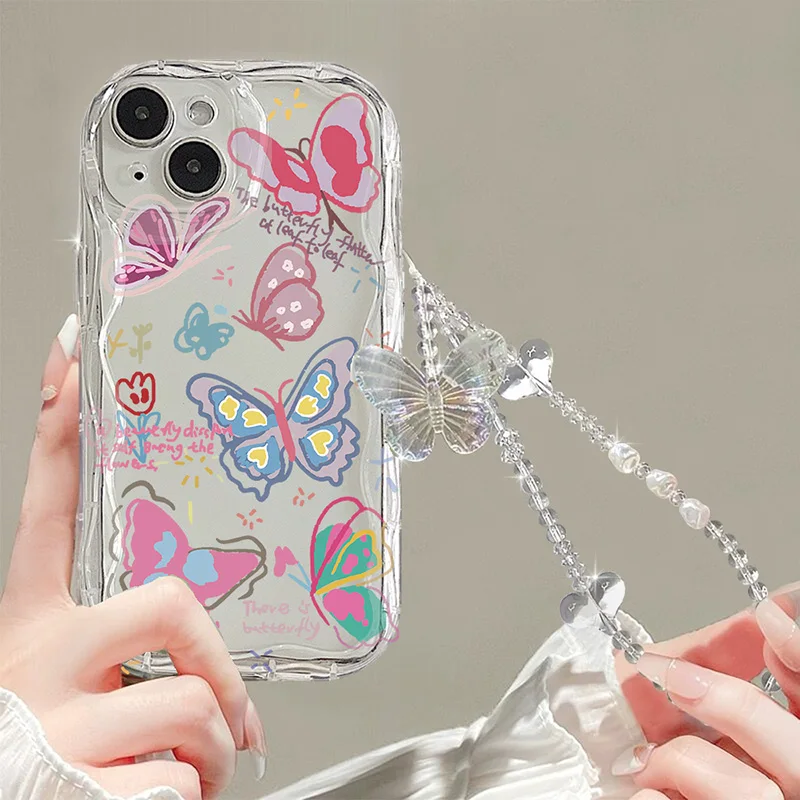 Чехол Flower Butterfly Chain 3D для Honor X8 X8A X7A X7 X9 90 X6 X6A X6S X9A 9X X9B 200 50 70 80 20 10i Magic 4 5 Lite TPu Cover
