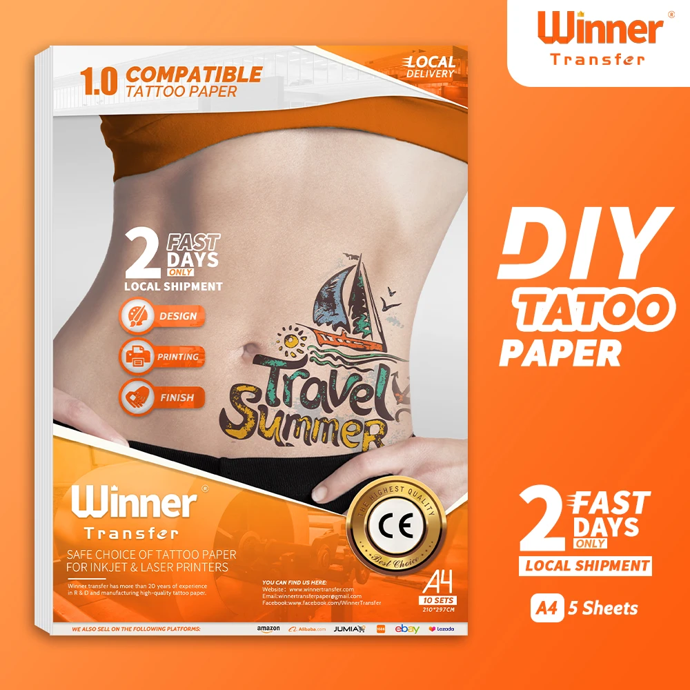 

A4 paper Temporary tattoos DIY tattoo paper transfer tattoo paper clear tattoo paper for Inkjet or Laser printer