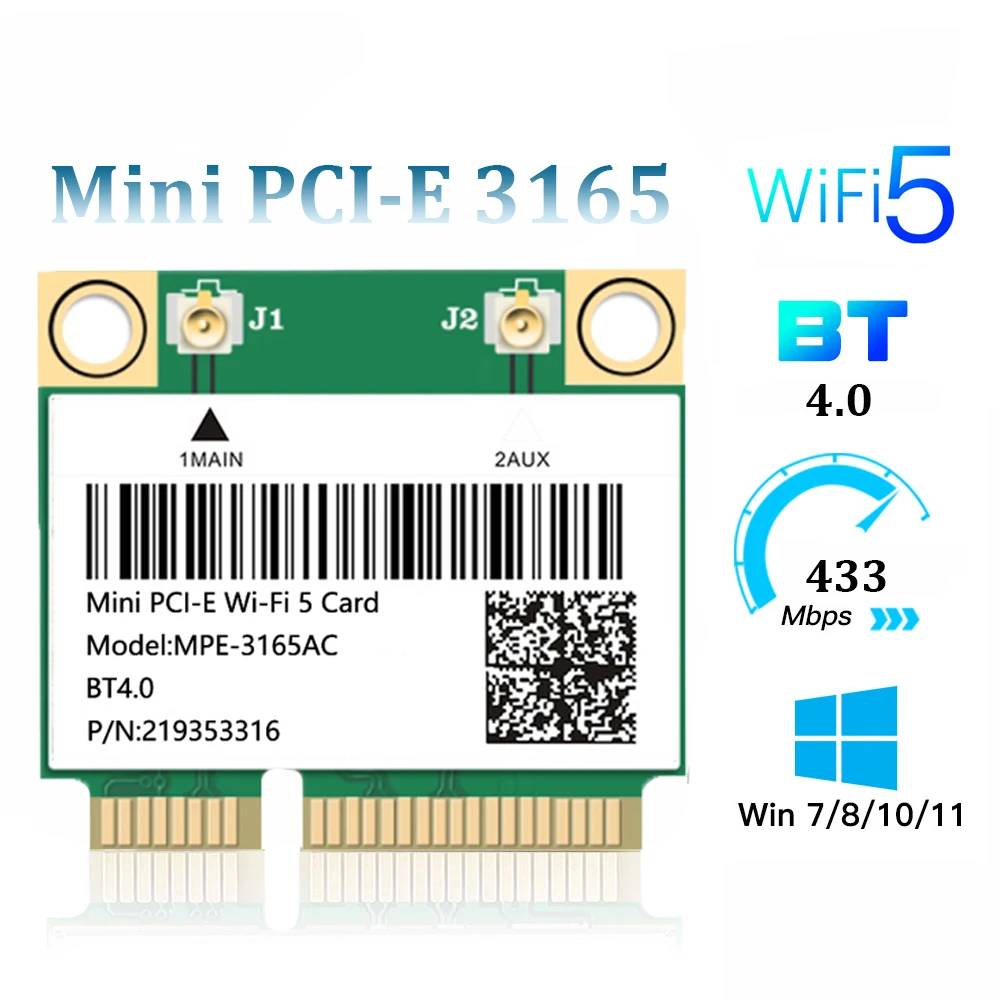 Wifi 6/5/4 Bluetooth Mini PCI-E Wireless Card Network Adapter For Laptop PC images - 6