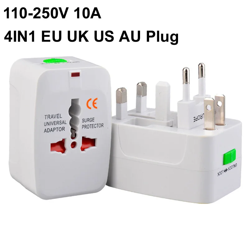 

Universal Travel 10A AC Power Charger International Plug Adapter 2 USB Port AU US UK EU Converter Socket World Travel Converter