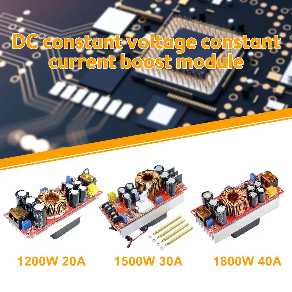

1800W 40A 1500W 30A 1200W 20A DC-DC Boost Converter Step Up Power Supply Module 10-60V to 12-90V adjustable voltage charger