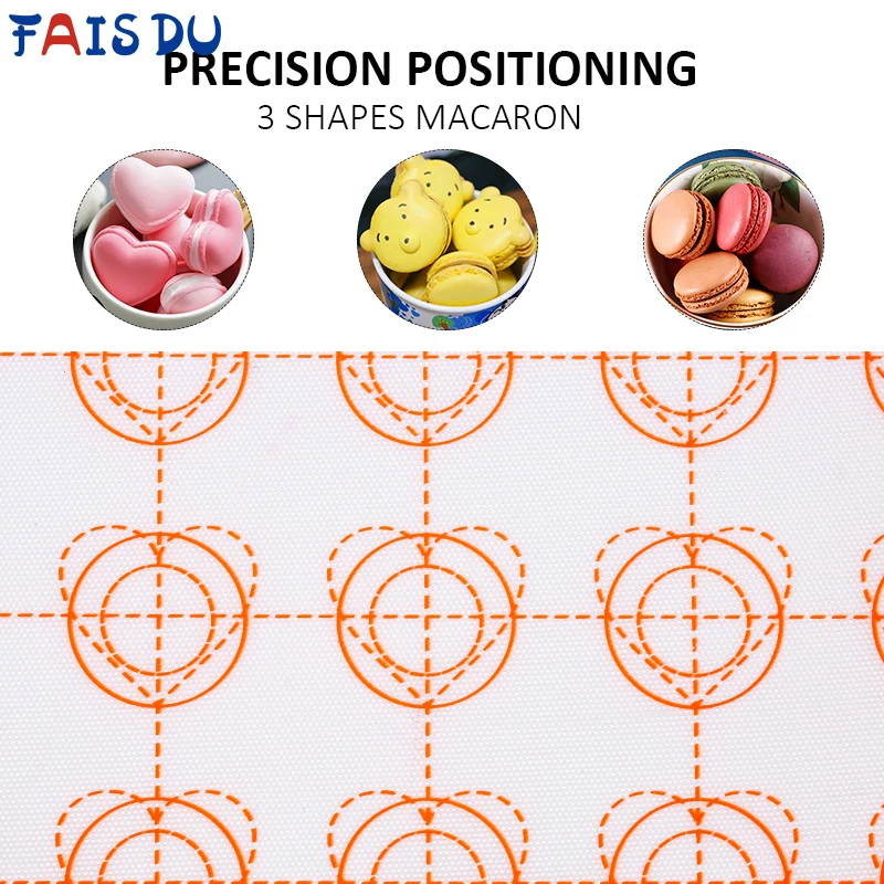 

FAIS DU Силиконовый коврик для выпечки Macaron Антипригарная подушечка для печенья Помадка Формы для выпечки Духовка домашняя для тортов Кондите...