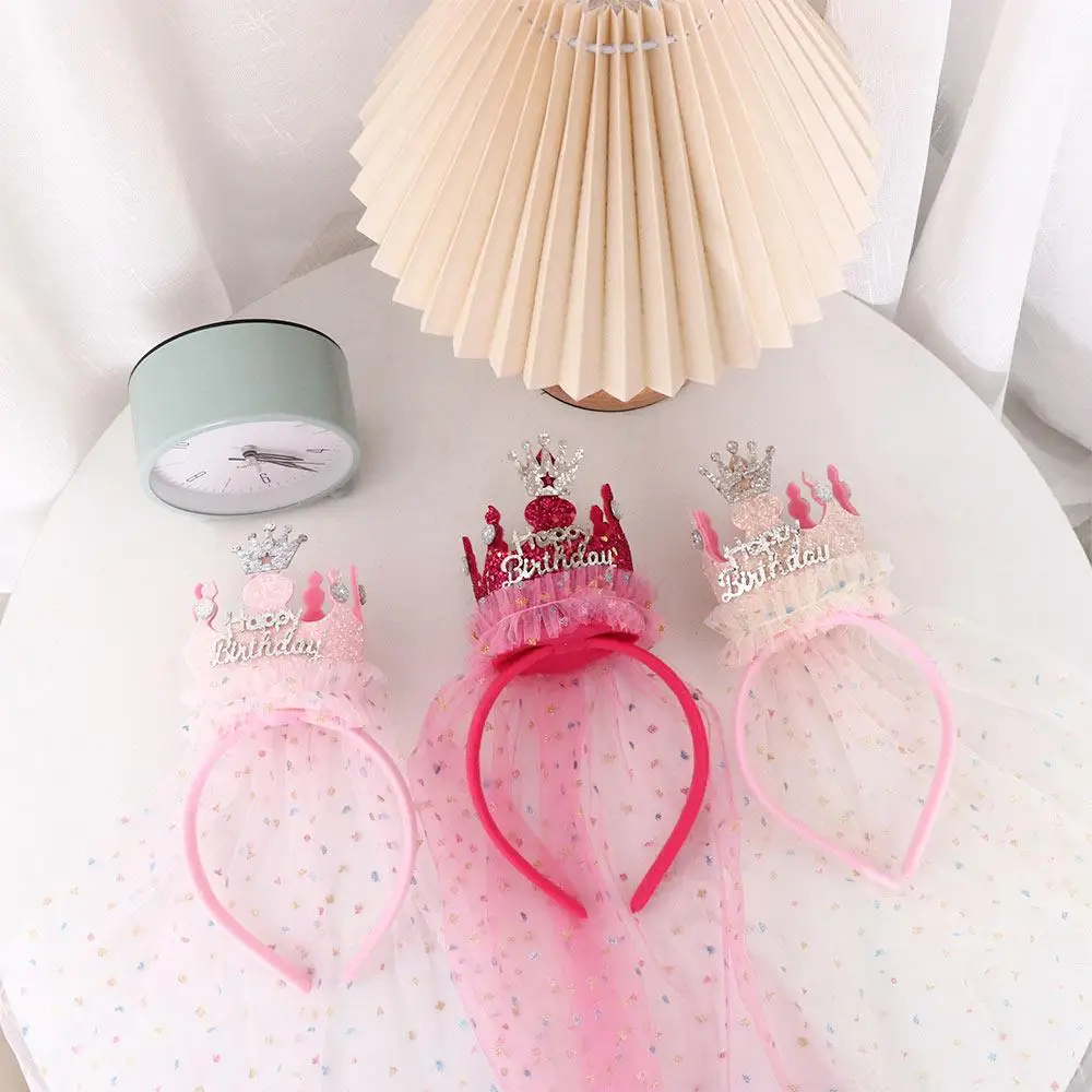 Пластиковая сетчатая корона с блестками для девочек