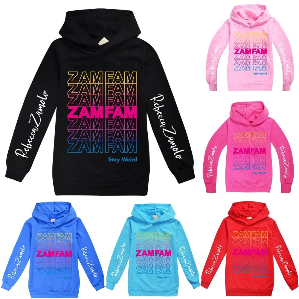 

ZAMFAMing Hoodie Kids Rebecca Zamolo Sweatshirt Baby Boys Hooded Sweater Girls Hip Hop Hoodies Children Funny Clothes Outwear