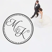 wedding dance floor sticker wedding banquet party decoration monogram personalized initials letter vinyl wall art decal 3822