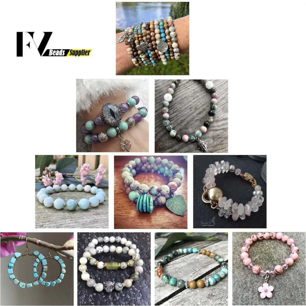 Круглые бусины из бамбукового листа и агата 4-12 мм |