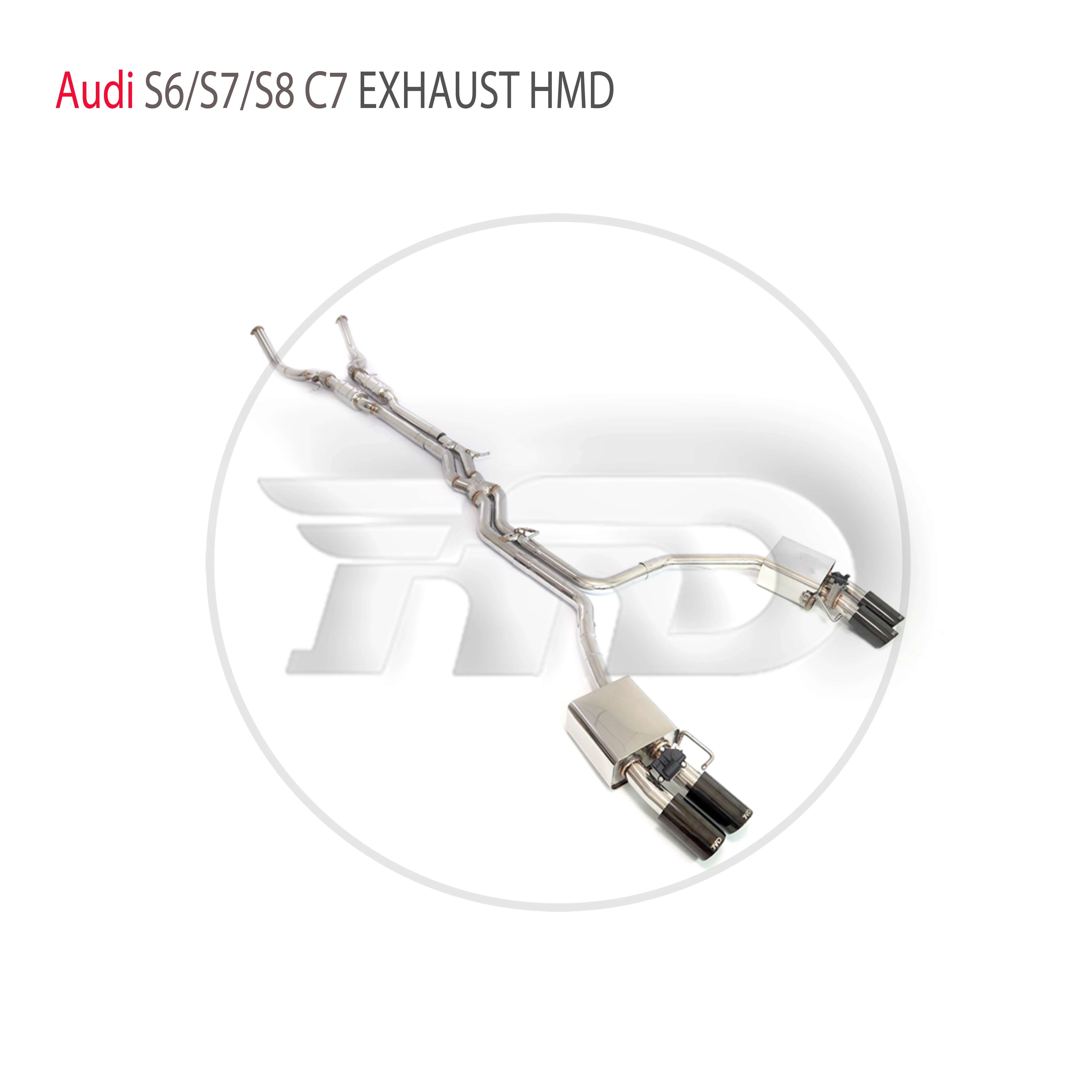 

HMD Stainless Steel Exhaust System Performance Catback for Audi S6 S7 S8 C7 Electronic Valve Muffler Pre-silencer Race Pipe