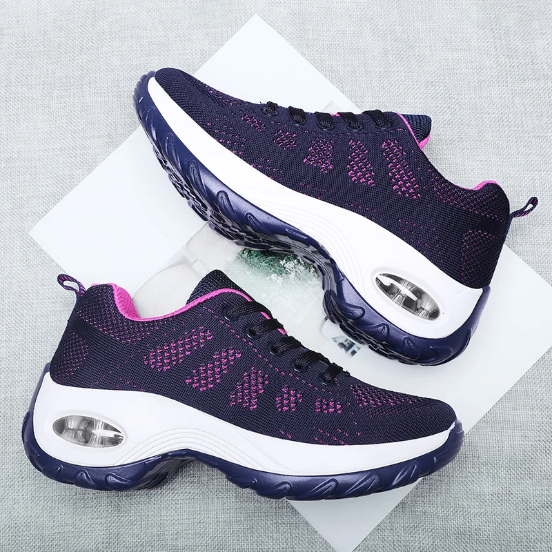 

2022 Sneakers Women Platform Breathable Running Shoes Women Sneaker Shoes Casual White Mesh Sports Lace Up Women Vulcanize Shoes
