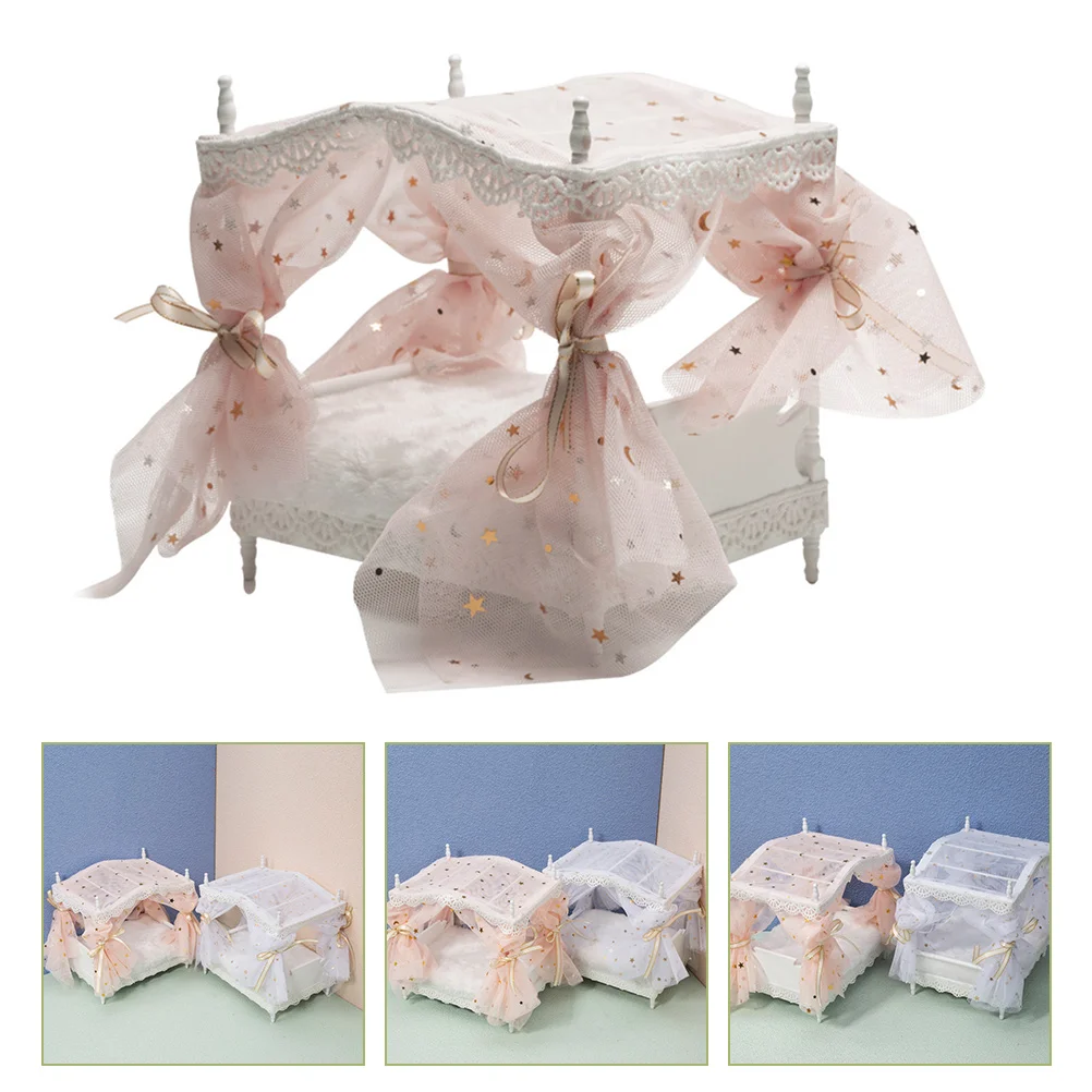 

Мини-кровать, мебель для дома, миниатюрная деревянная спальня, постельное белье, ролевая игрушка, модель, детские игрушки, детский игровой н...