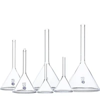 all sizes 40mm to 150mm lab triangle glass funnel thicked borosilicate glass funnel laboratory equipment