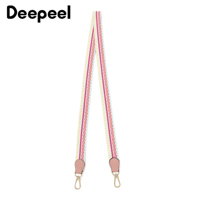 Deepeel 2.5cm Wide Colorful Bag Strap Striped Canvans 100cm Adjustable Straps for One-Shoulder Crossbody HandBags Accessories