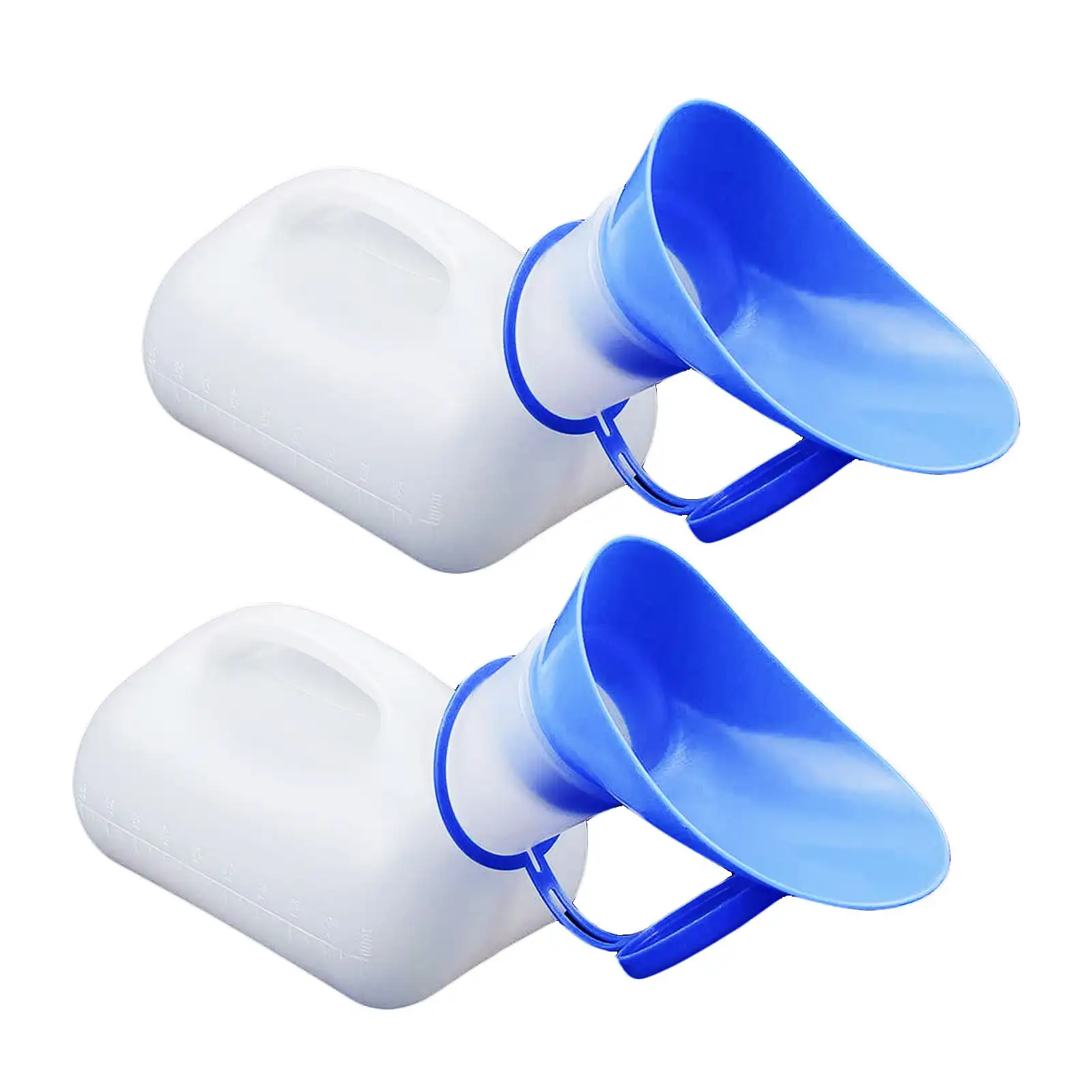 

2 Pack Portable Urinal 1000ml Universal Reusable Pee Bottle Outdoor Camping Travel Plastic Urine Bottle With Lid(White)