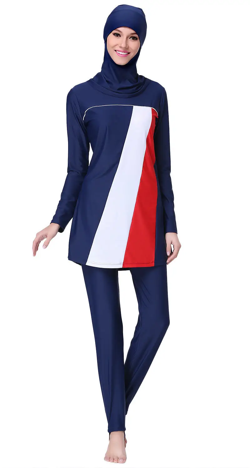 Muslim Women Swimwears Vacation Full Coverage Islamic Hijab Swimming Suit for Women Beachwear Arabic Sports Swimwear Elegant