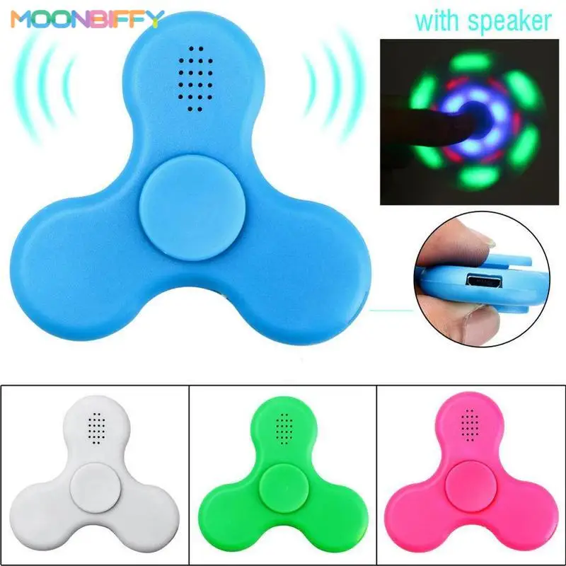 

Bluetooth Speaker Hand Spinner Fashion LED Light ABS Rechargeable Relieve Stress Hand Finger Music