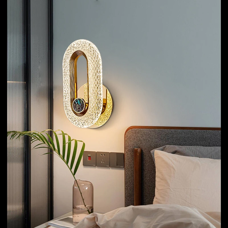 

Nordic Modern LED Wall Light Bedroom Bedside Crystal Wall Light Home Personality Background Wall Bar Decoration Wall Lamps