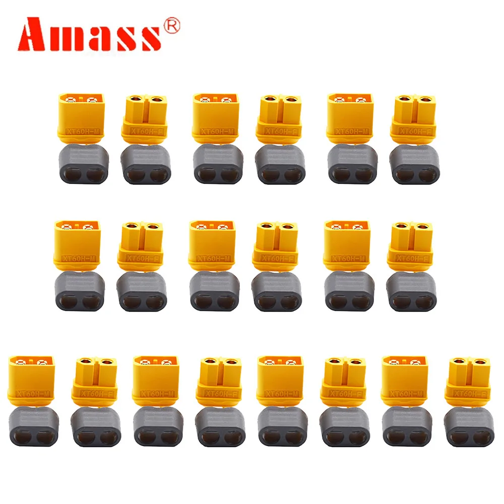 

20 x Amass XT60 XT60H Plug Connector Power Plugs With Sheath Housing 10 Male 10 Female (10 Pair )