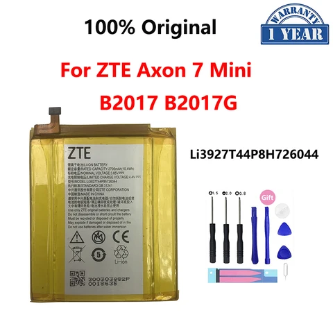 100% Оригинальный аккумулятор 2705 мАч Li3927T44P8H726044 для ZTE Axon 7 Mini B2017 B2017G 5,2 дюйма, сменные батареи для телефона, батарея