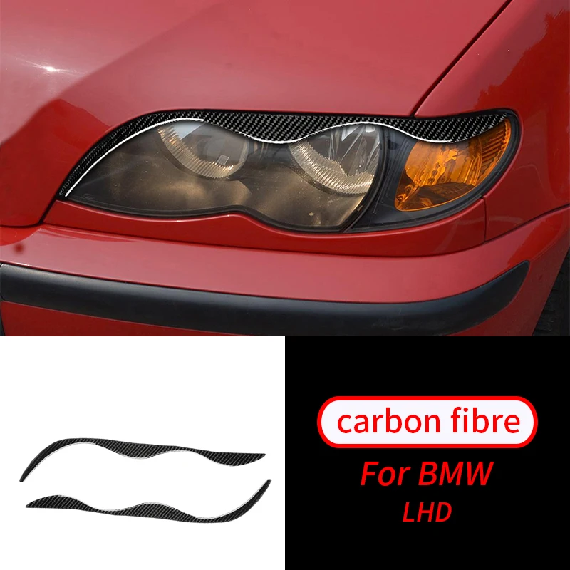 

For BMW 3Series E46 323i 328i 330i 325i 98-05 Real Carbon Fiber Car Styling Accessories Headlight Eyebrows Eyelids Trim