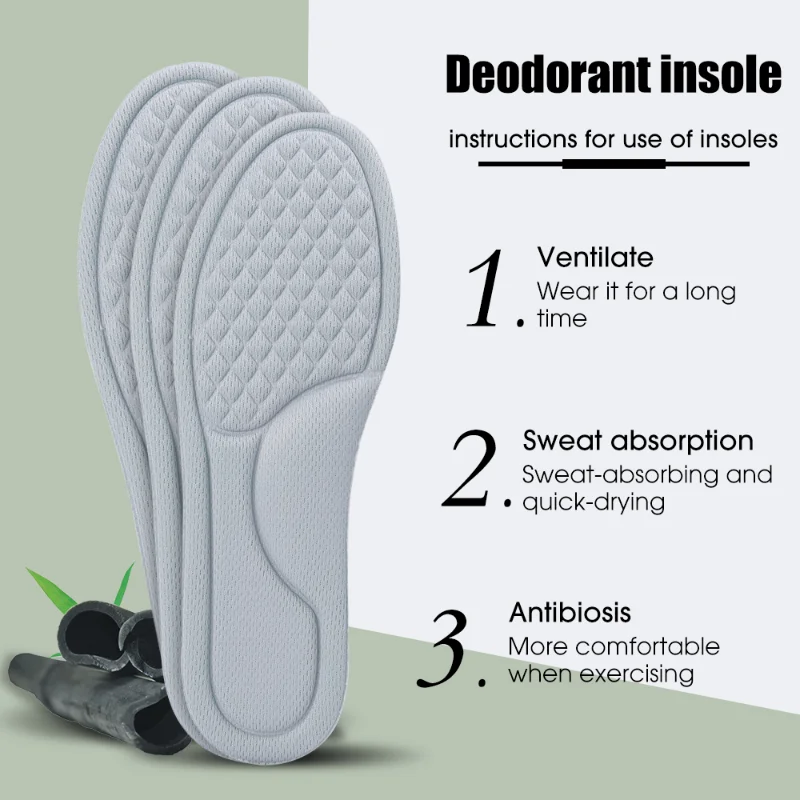 4PCS Soft Memory Foam Insoles for Shoes Men Women Deodorant Absorb-Sweat Massage Sport Insole Feet Orthopedic Shoe Sole Running images - 6