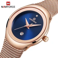 naviforce female fashion simple wristwatch ladies ultra thin rose gold blue clock women quartz calendar watches relogio feminino