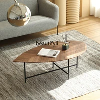 zq modern minimalist leaf tea table small apartment living room creative minimalist walnut tea table
