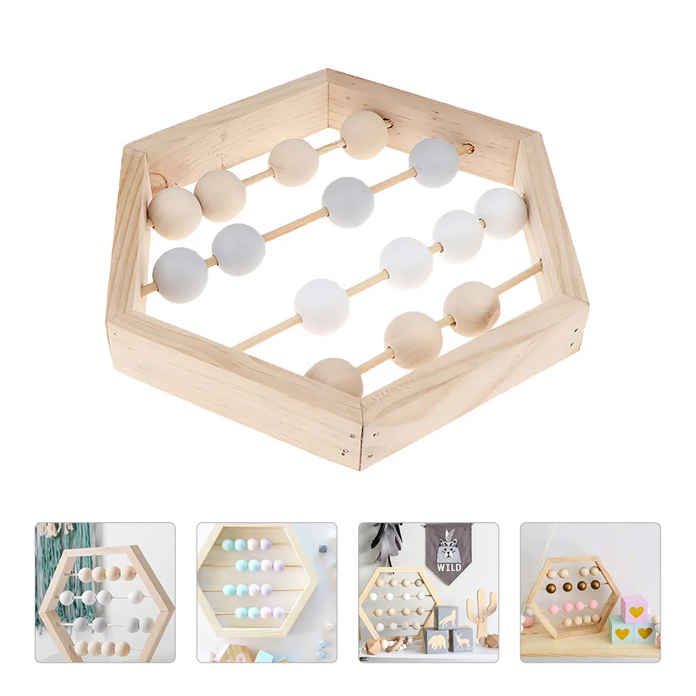 

Wooden Ornaments Abacus Decor Supply Toys Children Intelligence Development Natural Baby