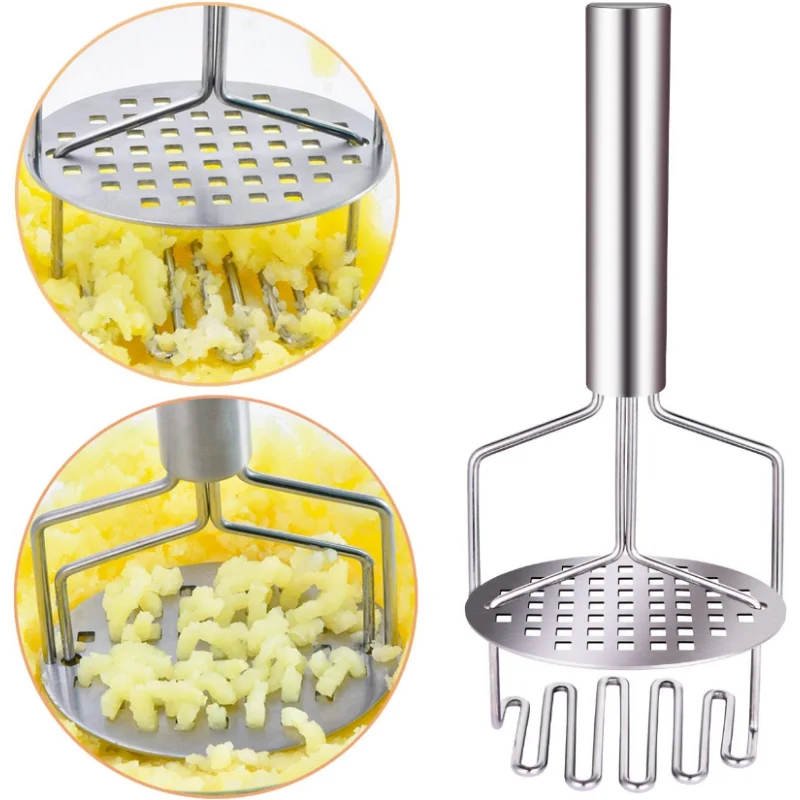 

Potato Masher Stainless Steel Dual-Press Premium Heavy Masher and Ricer Hand Tool Crush Vegetable Fruit Press Maker