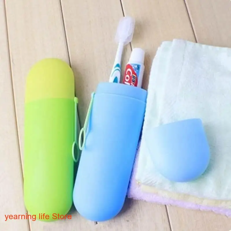 

1PC Portable Travel ToothBrush Storage Box Holder Camping Travel Hiking Cups Colorful Toothbrush Case Cover Household Organizer