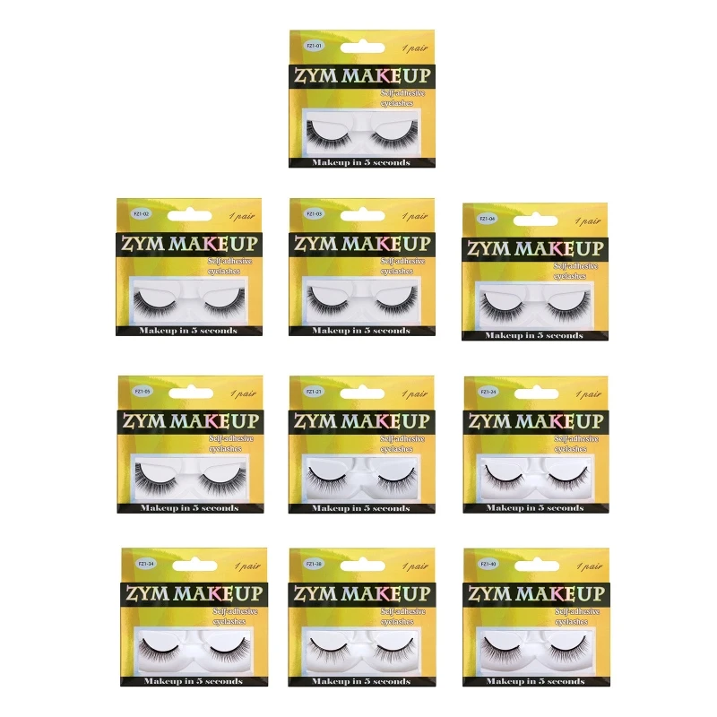 

Reusable Self Adhesive Eyelashes No Glue or Eyeliner Needed Stable False Lashes