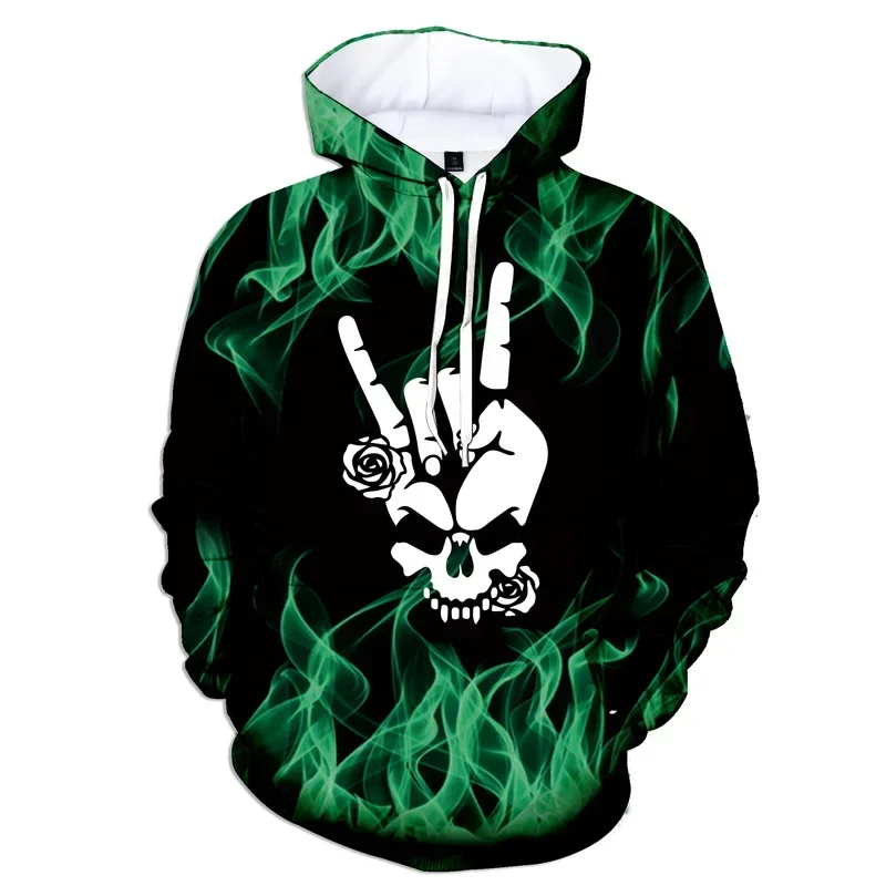 Толстовка мужская с длинным рукавом 3D-принтом в виде пламени