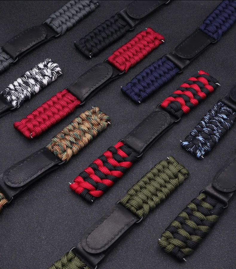 20 22mm braided strap for samsung galaxy watch 3 41 45mm band for huawei watch gt3 gt 2e gt2 leather clasp nylon rope bracelet free global shipping