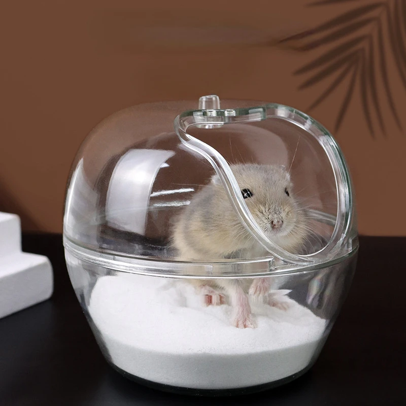 

Small Animal Bath House Hamster Bathroom Cage Toilet Bathtub Sand Bath Container Removable for Chinchilla Syrian Hamster Gerbil