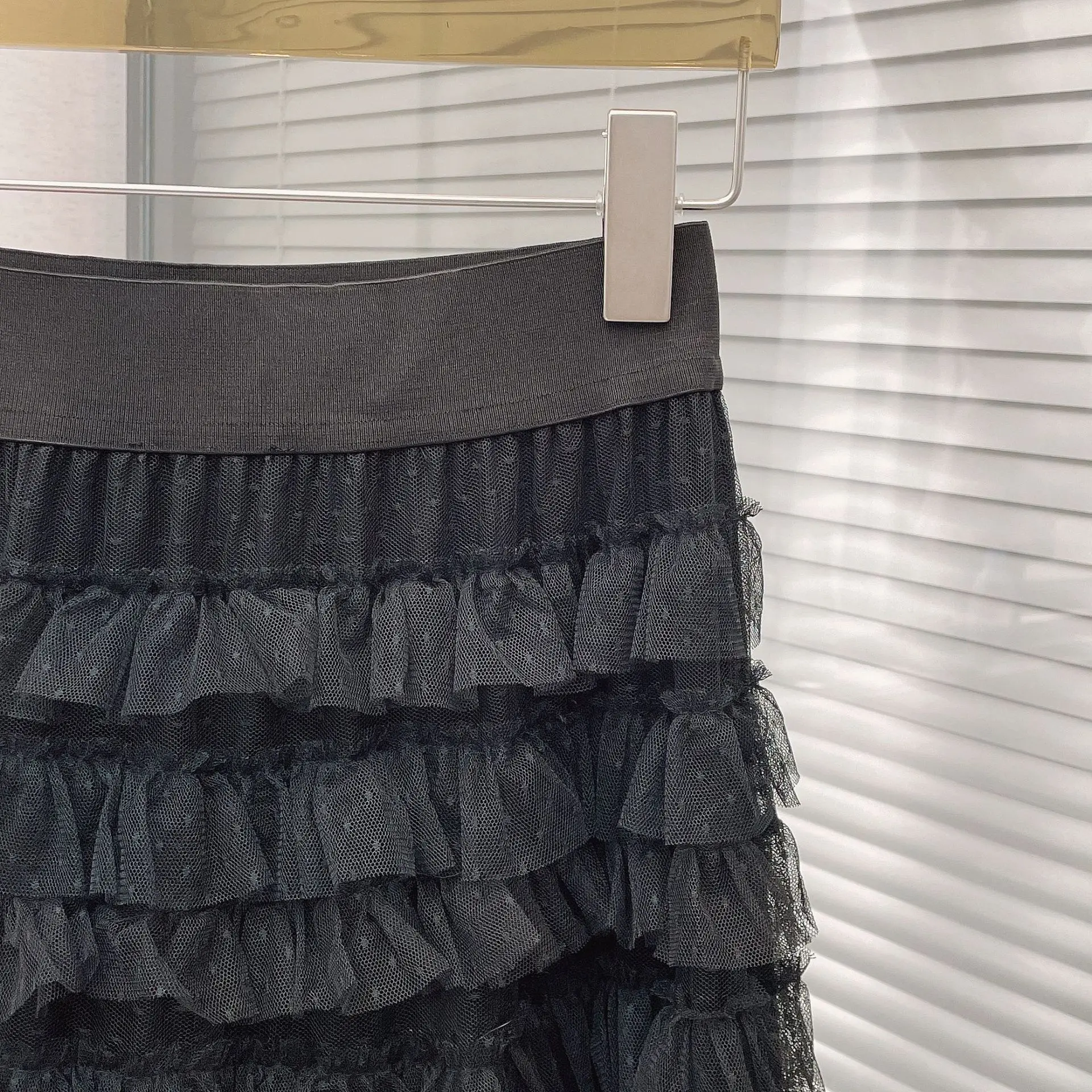 

Women Skirt 2022 Autumn and Winter New High Waist Mesh Skirt Long Skirt