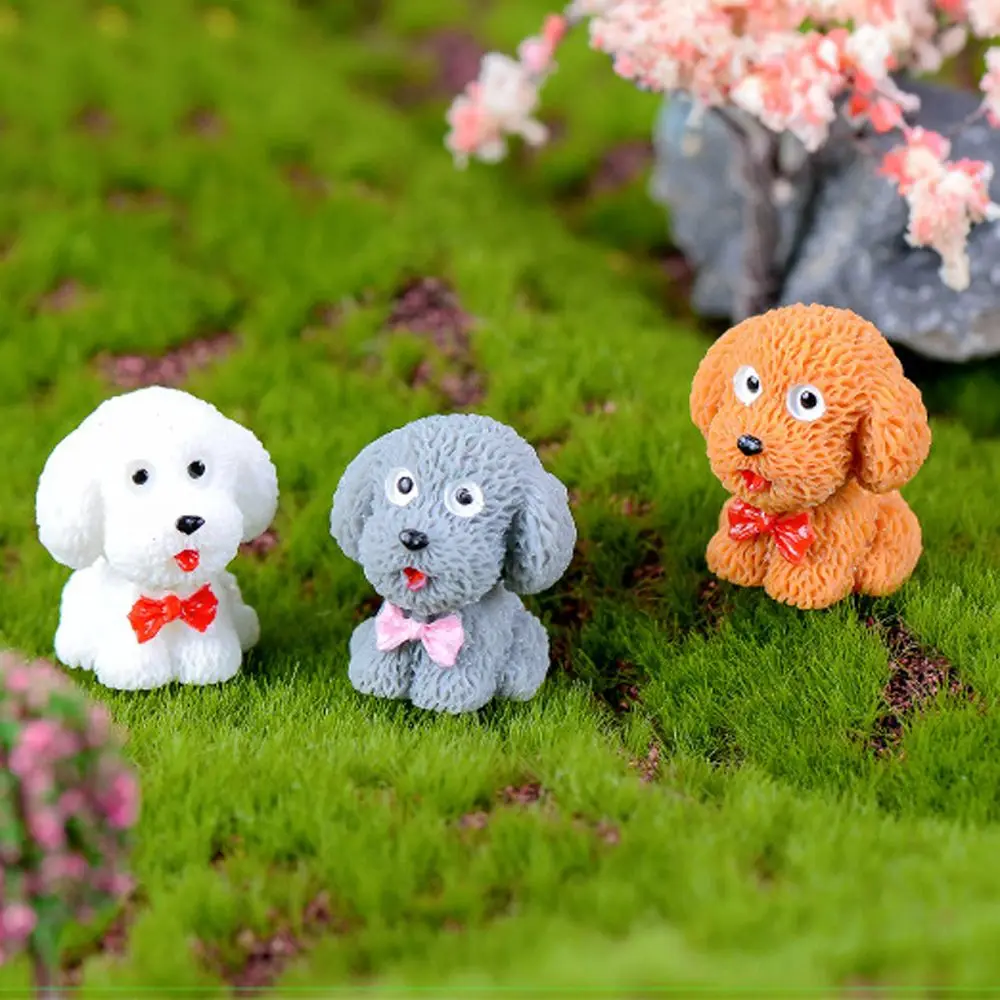 

4Pcs Mixed Mini Teddy Figurines Dogs Micro Landscape Ornament Toy Puppy Miniatures Dolls Crafts Garden Home Desktop Decor