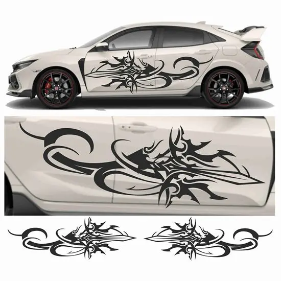 

Works with most car stickers side Sword Tribal Graphics Auto Parts Side Graphics Packing Sticker Decals
