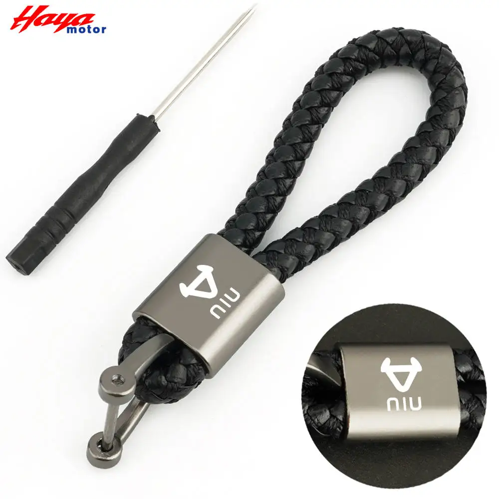 

For NIU M1 M+ N1S NGT N1 U1 U+ US U+a U+b UQI New Motorcycle Accessories Braided Rope Keyring Metal Keychain With Logo NIU
