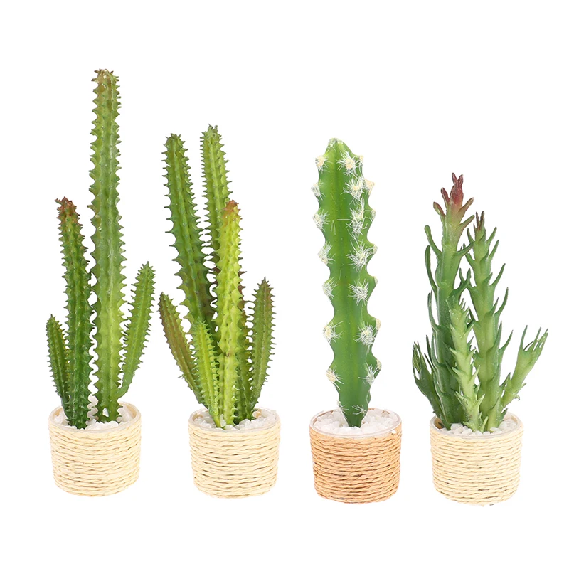 

Mini Cactus Flower Miniature Figurines Pot Succulent Plants Fairy Garden Kiniature Ornament Dollhouse Supplies DIY Home Decor