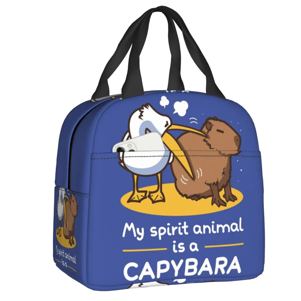 

My Spirit Animal-это изолированная сумка для обеда с капибарой для женщин, водонепроницаемый термоохладитель для домашних животных, коробка для бенто, для детей, школьников
