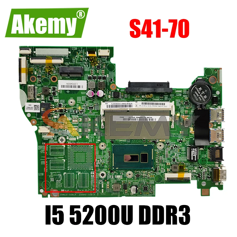 

Akemy для Lenovo S41-70 I2000 ноутбук материнская плата ЦП I5 5200U DDR3 Встроенная видеокарта 100% ТЕСТ ОК