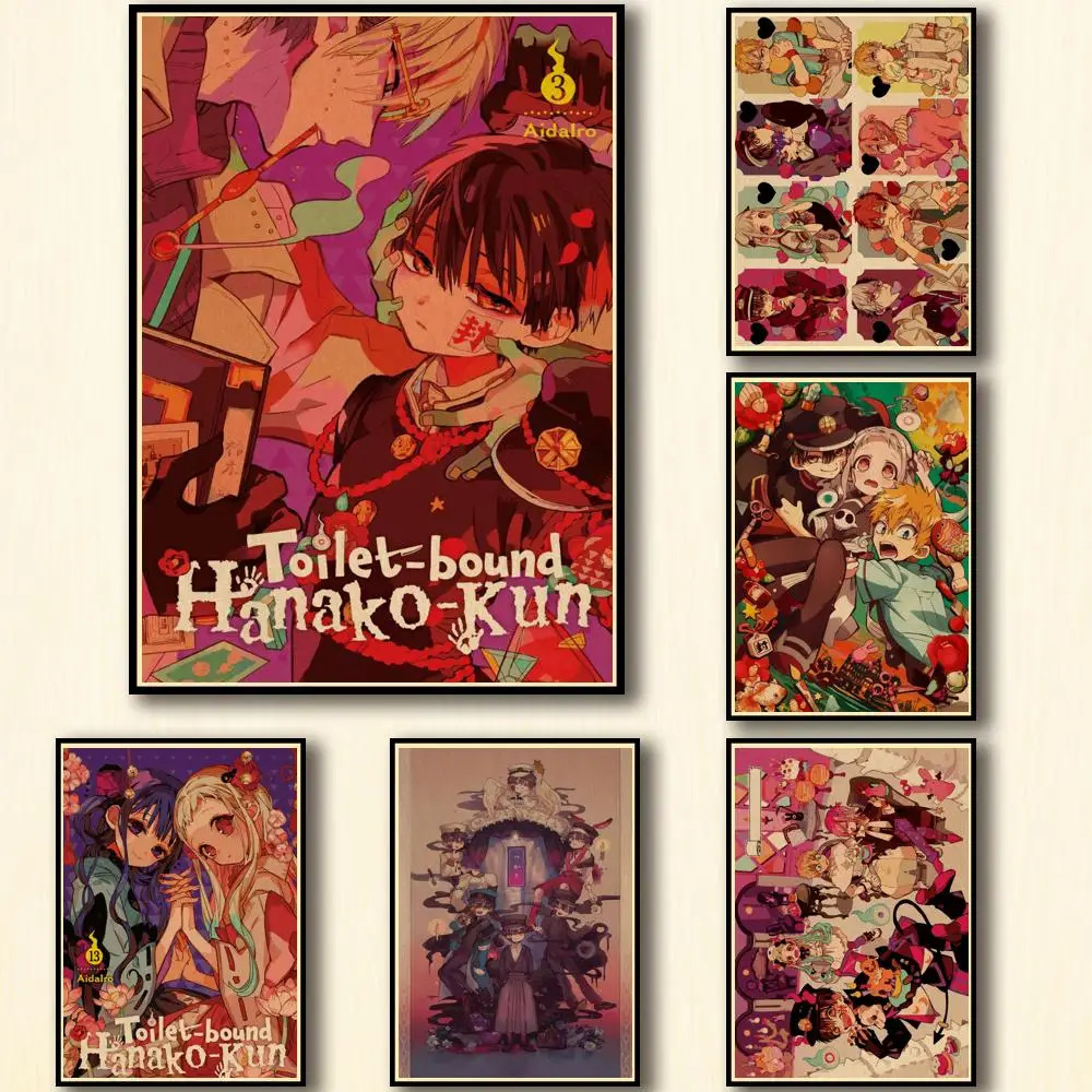 

50 Designs Anime Toilet-bound Hanako-kun Kraftpaper Poster Yugi Tsukasa Nene Alternative Artwork Decal Fancy Wall Sticker