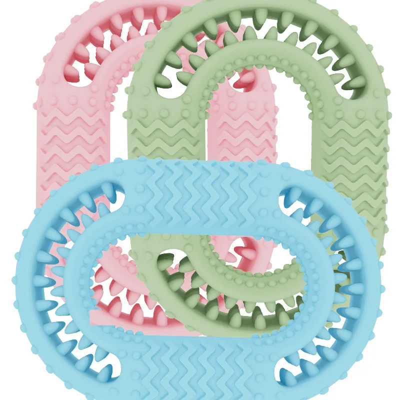 

Pet Dog Training Product Ring Shape Teeth Cleaning Brush Toy Rubber Bite Training Dog Pet Accessories Toys Item