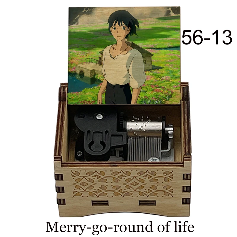 Деревянная музыкальная шкатулка с надписью &quotMerry Go Round of Life" движущийся замок