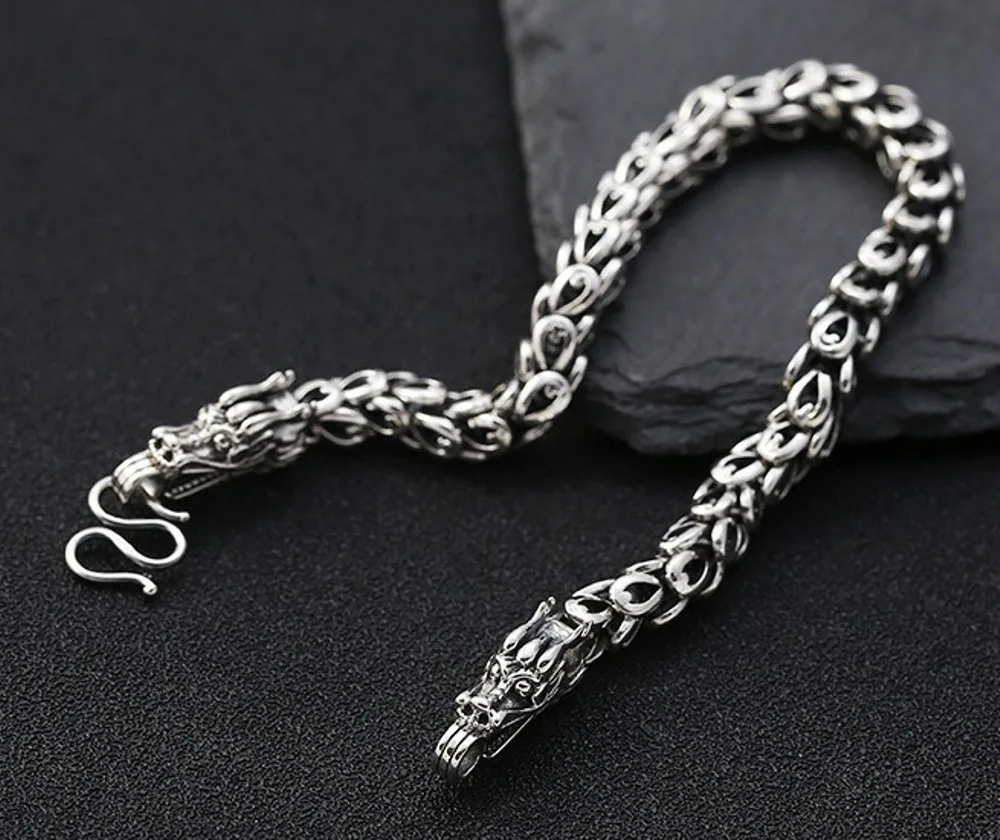 Настоящая твердая цепочка из стерлингового серебра 925 пробы для мужчин браслет с