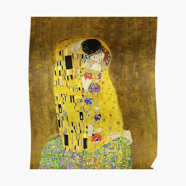 

Klimt The Kiss Poster Art Painting Vintage Mural Decoration Home Room Funny Print Picture Modern Wall Decor No Frame