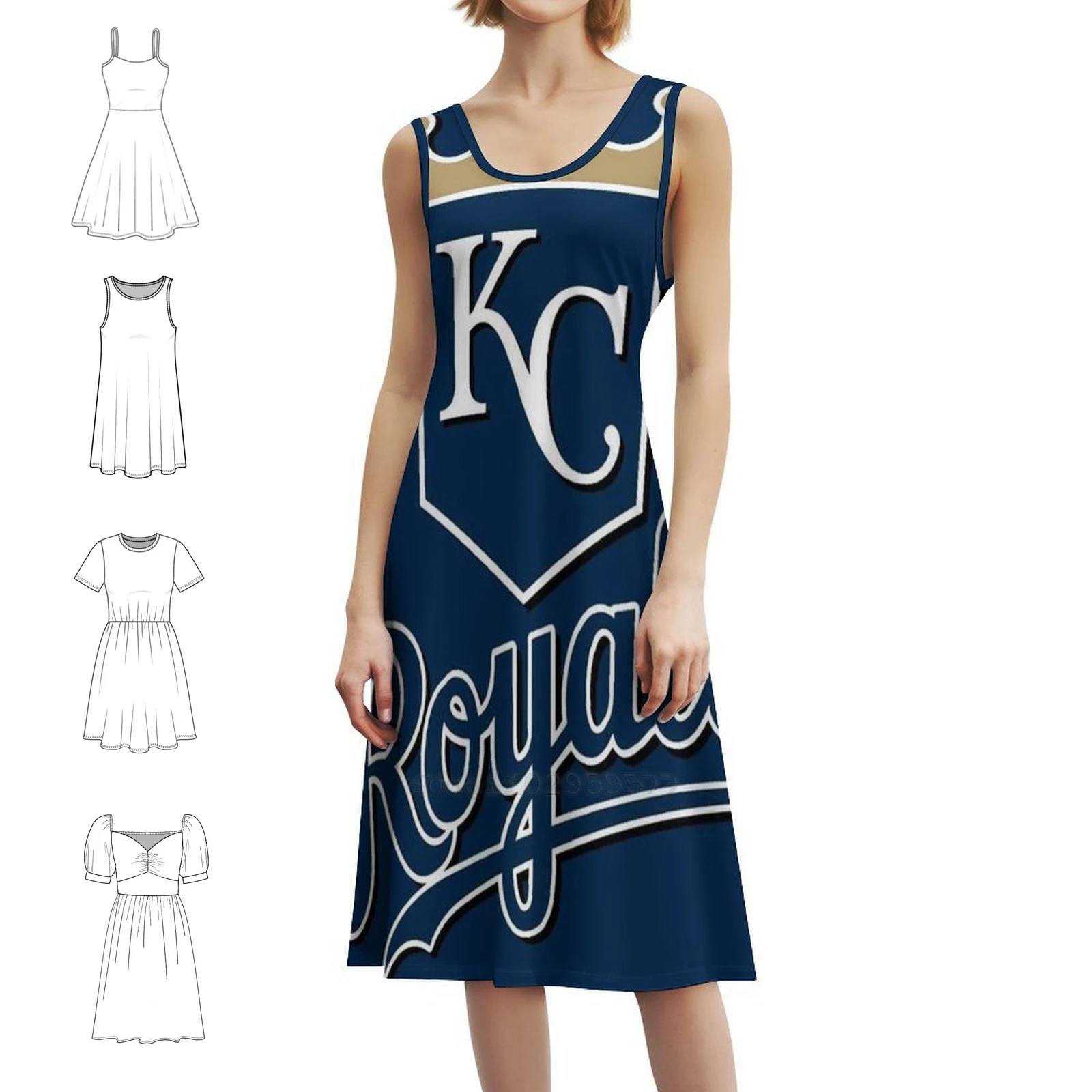 Фото Kc Royals Платье-халат с цветочным принтом для женщин Весна-лето Повседневное платье для вечеринки Kc Royals Цитаты Забавный фильм Музыка Женский фильм №1